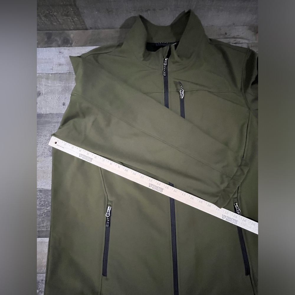 Swiss Tech Jacket Men’s 2XL Dark Green Full Zip Mock Neck Casual Pockets - Picture 4 of 8
